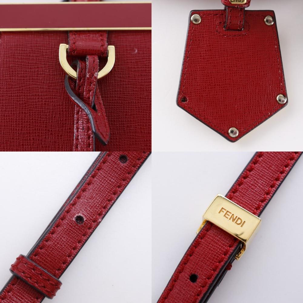 FENDI Petite to Jules Handbag 8BH253 2WAYShoulder Red leather Women Used
