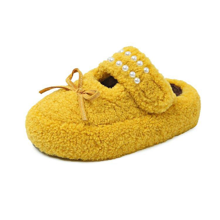 

Internet celebrity street shot French thick-soled fluffy slippers women wear 2025 autumn and winter new small height lazy slippers 35