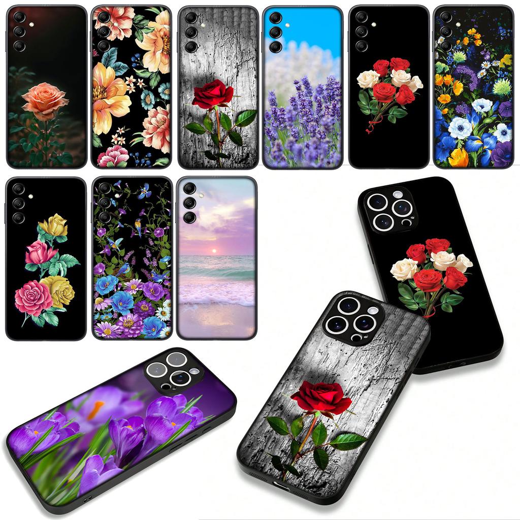 Cover for Xiaomi Redmi Note 14 12 13 ProPlus A4 A3 Pro Plus 12C 13C 14C 5G Phone Case Rose Lavender Narcissus Flower Peony