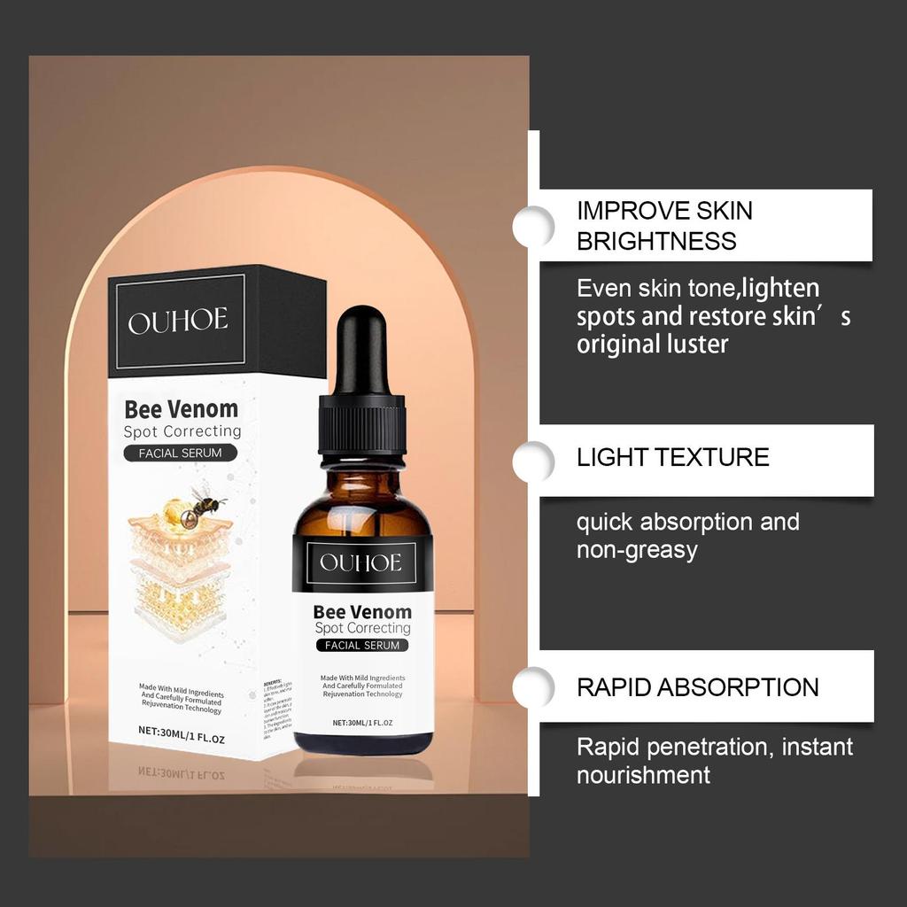 OUHOE Bee Venom Dark Spot Repair Essence Lightens Dark Spots, Enhances Skin Radiance and Brightness, Skin Care 30ml
