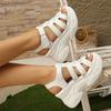Fashion Women Sandals Summer Hollow Out Summer Trend Comfortable Thick Sole Shoes for Women 2025 New Wedges Heels Platform Sandals Women