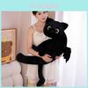 Plush Black Cat Pillow Large Cute Animal Toy For Bedroom Decor And Gift