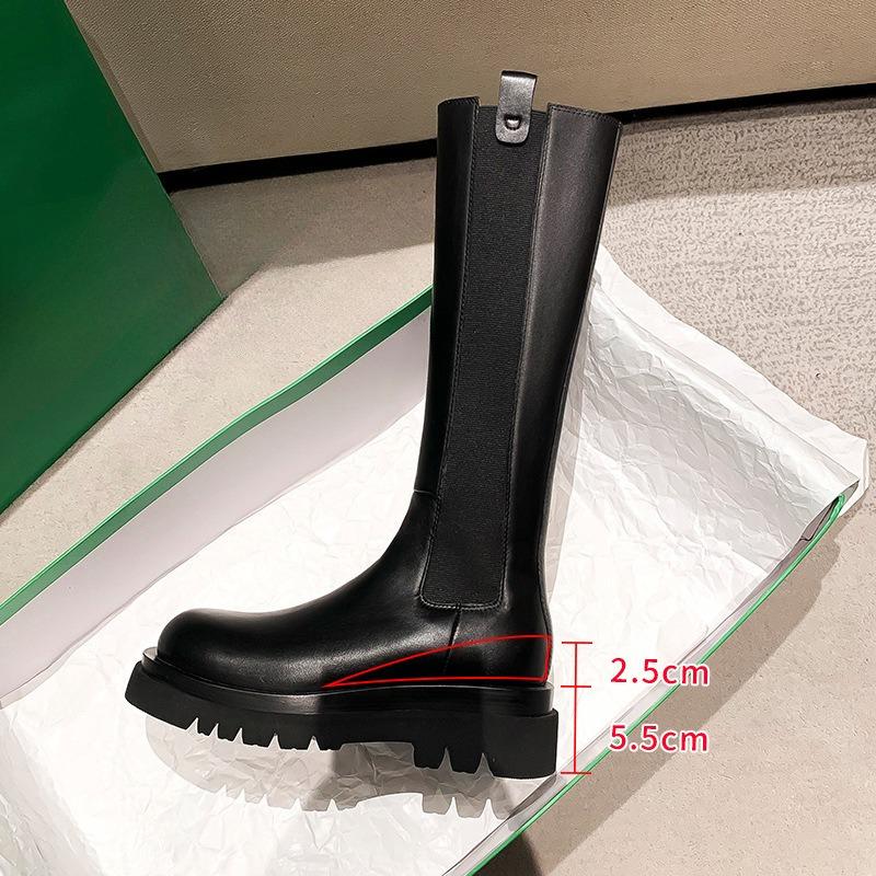 

High Boots, High Boots, Women s Thick-soled Boots That Do Not Reach The Knee, Women s Shoes 40