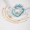 Cross Border Bohemian Style Imitation Turquoise Bead Shell Bracelet Vacation Style Letter Imitation Pearl Bracelet Set