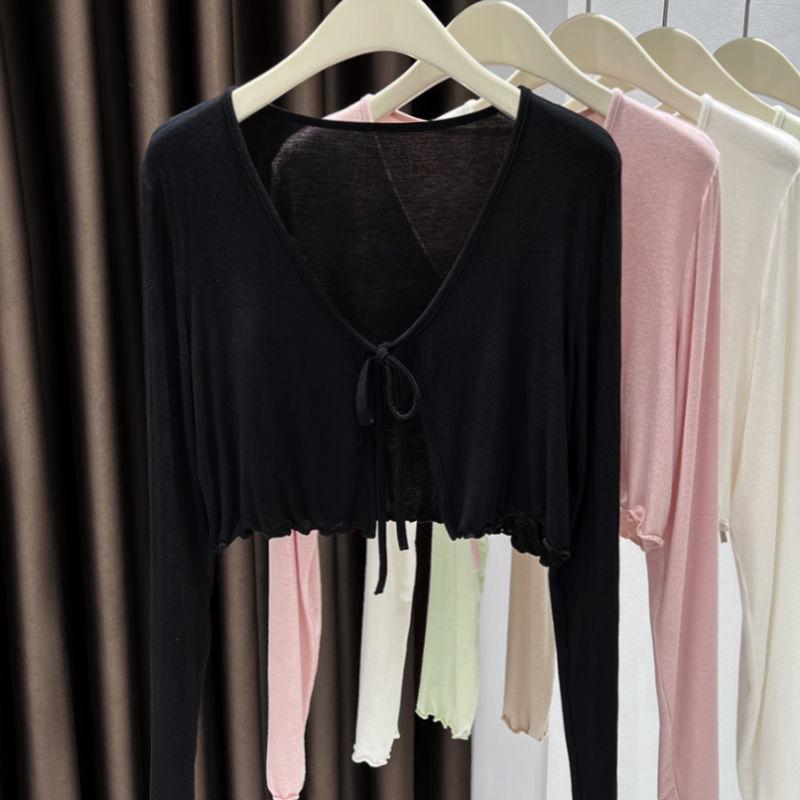 

Женский кардиган-шаль большого размера из ультратонкого ледяного шелка для защиты от солнца XL чёрный