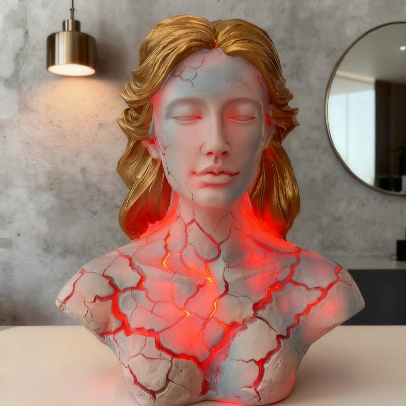 JYL TS/196,New Blazing Maiden Figurine Cracked Soul Red Flame Girl Decorative Figurine