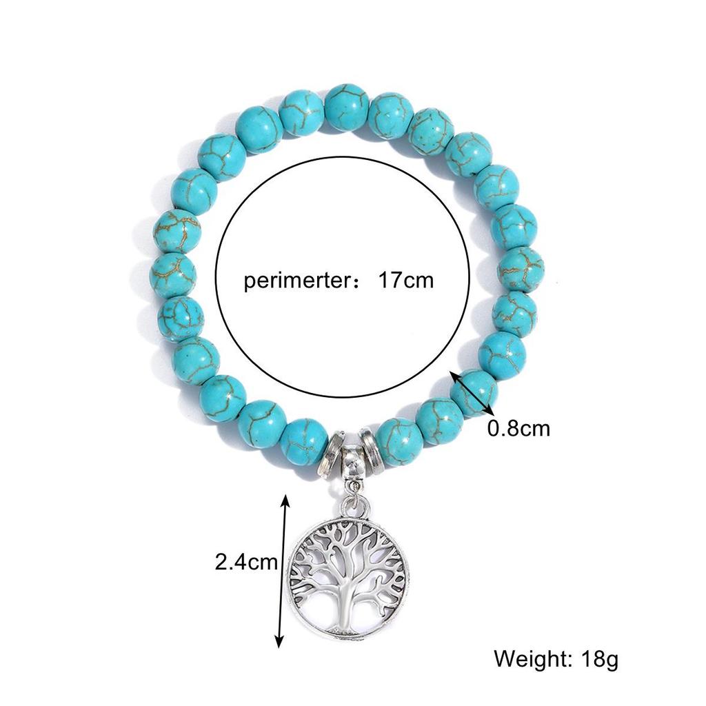 Vintage Turquoise and Natural Stone Bead Bracelet Set