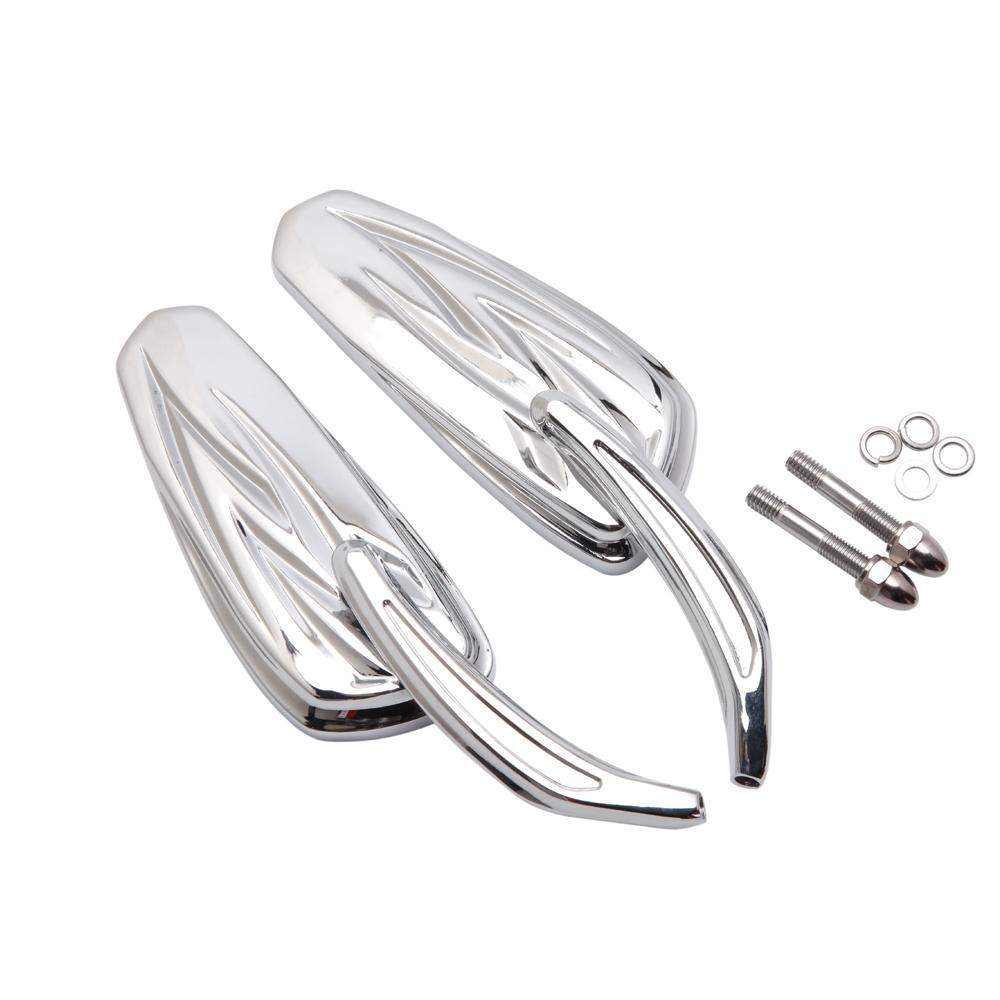 Motorcycle Left Right Rear View Mirrors For Harley Davidson Street Glide Road King Black and Chrome Side Mirror