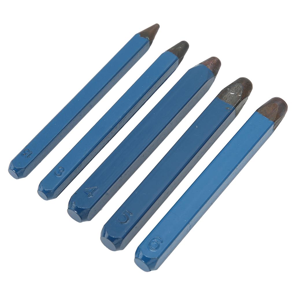 5pcs Jewelry Stamping Set 45 Steel Different Patterns Metal Stamps Punches Tools for Wooden Metal