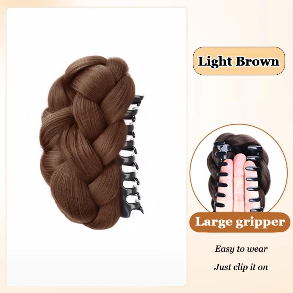 New Synthetic Hair Bun Claw Clip Natural Brown Bun Head Wig Fluffy Black Wig Hair Clip Women