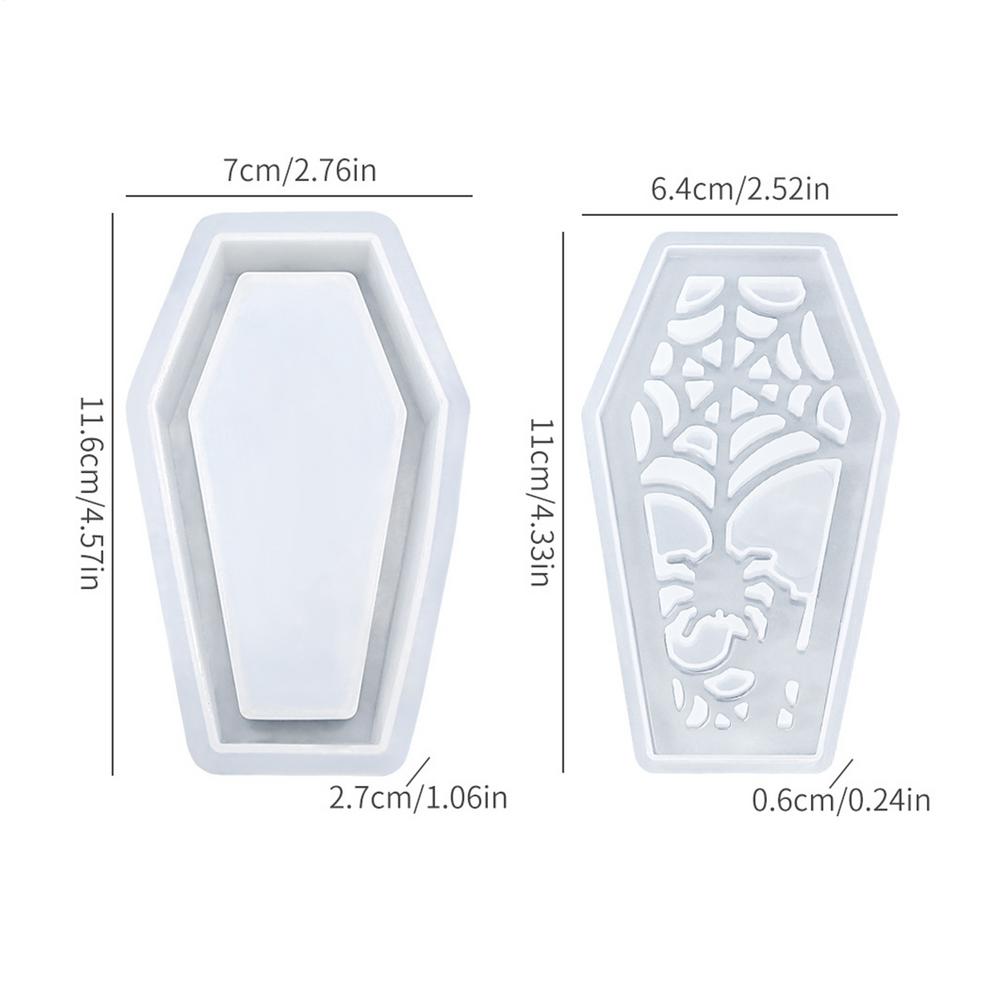 Halloweenowa Forma Silikonowa Trumna Upiorna Forma na Klosz Lampy Żywica Halloween Odlew Klosz Rękodzieło Na Stół Jadalny Łazienka