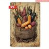 Vintage Tin Sign, Vegetable Farmhouse Decor, Metal Wall Art for Kitchen