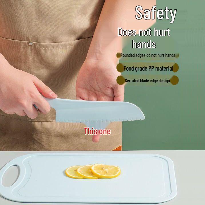 Kindergarten Safe Knife & Portable Cutting Board Set for Baby Food Preparation