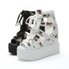 2025 Summer Women's Roman High Heel Sandals - Color Block Cross Straps, 12cm Wedge, Peep Toe