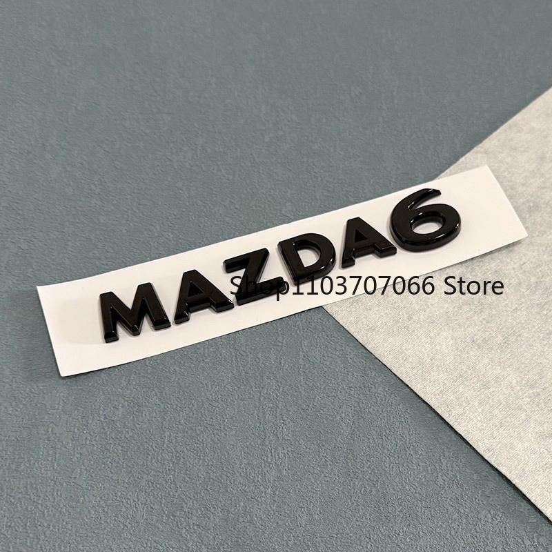 3D ABS Car Front Grille Emblem Tailgate Badge For MAZDA 6 2020 2021 2022 Auto Grille Rear Trunk Black Logo Sticker Accessories