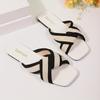 Stylish Black and White Strappy Flat Sandals - Elegant Open-Toe Design with Adjustable Straps, Perfect for Summer and Beach Wear