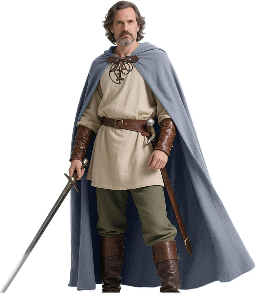 Medieval Hooded Cloak - Linen, Available in 6 Colors for Halloween