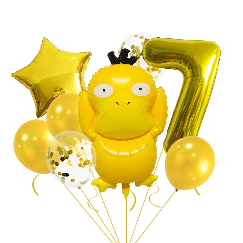 Pokémon Duck Digital Balloon Set Baby Party Decoration 32 Inch Digital Cute Scene Arrangement