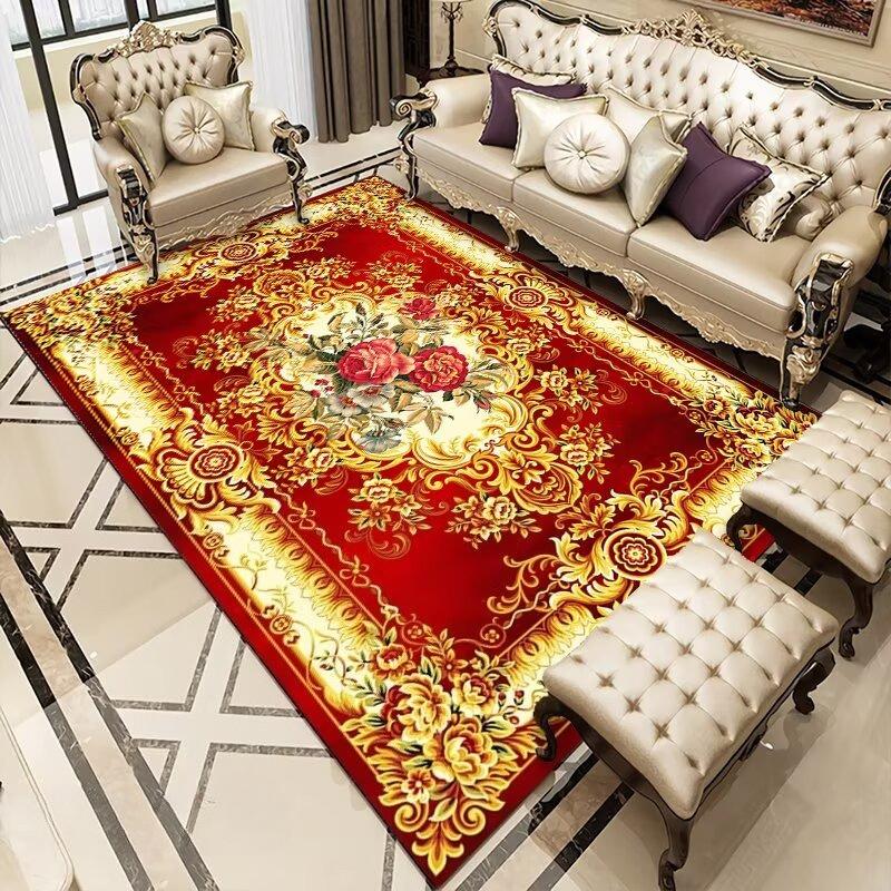 European Rug Retro Living Room Decoration Classical Lounge Floor Mat Bedroom Study Easy Cleaning Non-slip Carpet Izable