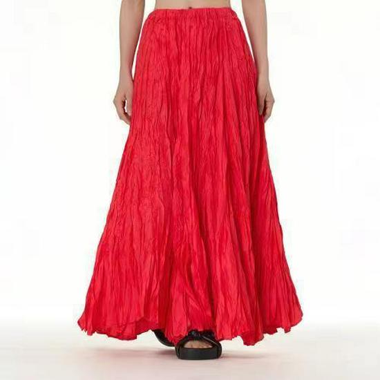 2024 Trendy European-American Minimalist Pleated Swing Skirt for Women - Autumn/Winter Collection