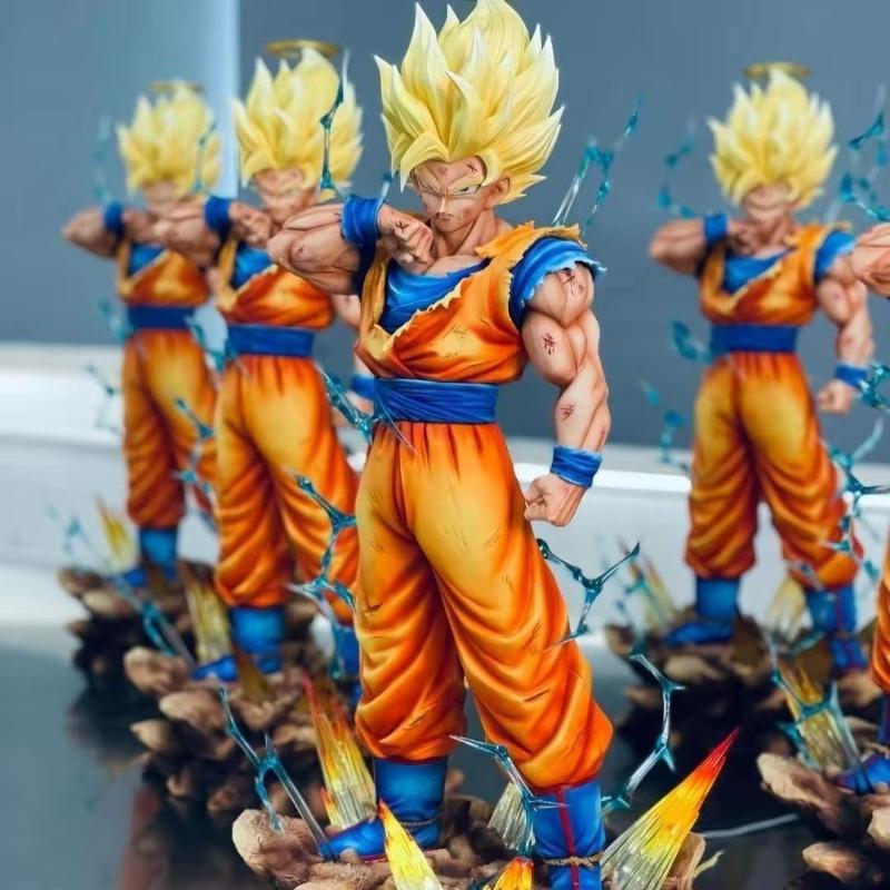Dragon Ball Z Son Goku Ssj2 Figure Led Base Super Saiyan 2 Goku Pvc Action Figures 33cm/12.2inch Collection Model Toys Durable Gifts