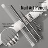 Gunmetal Ultra-Fine Nail Art Liner Pen & Brush Set for Precise Line and Flower Painting