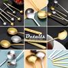 9 PCS Coffee Spoons Espresso Teaspoon, PBIEHSR Stainless Steel Two Different Lengths Tea Spoon for Stirring Coffee Bar Accessories (Gold)