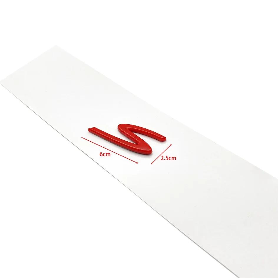 CKM3  1pcs Car Rear Sticker Styling Accessories 4 S Letter Emblem Car Fender Side sticker Rear Bumper Tail Door Trunk Logo