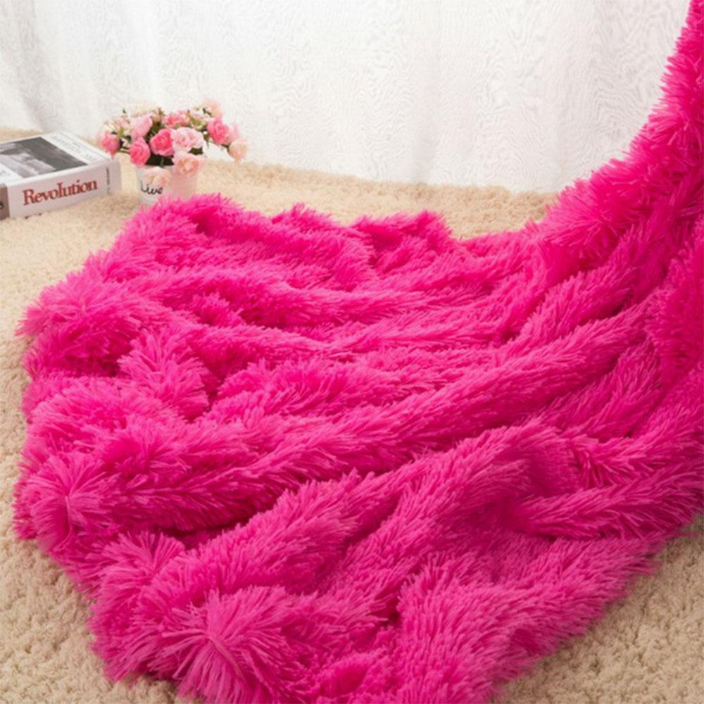 Super Soft Long Shaggy Fuzzy Fur Faux Fur Warm Elegant Cozy With Fluffy Sherpa Throw Blanket