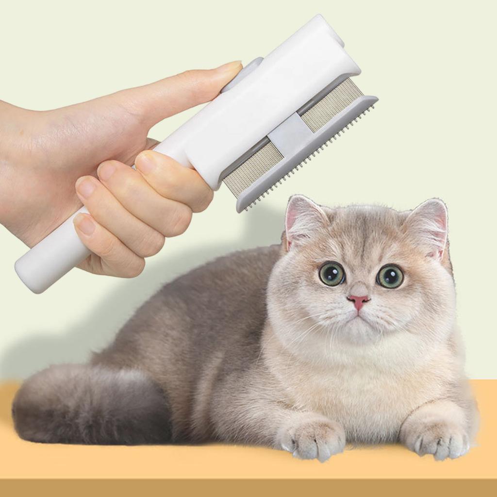 Katzenbürste für kurzes langes Haar, massierend, Entfilzungswerkzeug mit Auslöseknopf, Haustierpflegekamm, Entfernung von Fellknoten
