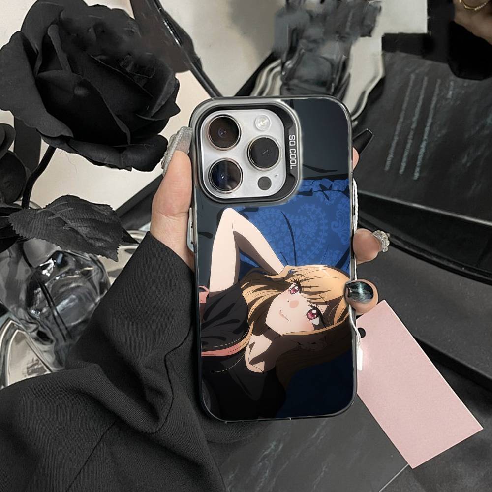 J-Darling Marin Kitagawa Colorful Silver Phone Case For IPhone 16 17 15 14 12 13 Pro Max Black Color Shockproof Cover