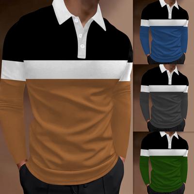 Men's New Sweatshirt Men's Buttons Long-sleeved Casual Slim Men's Sports Lapel Shirt Polo Shirt