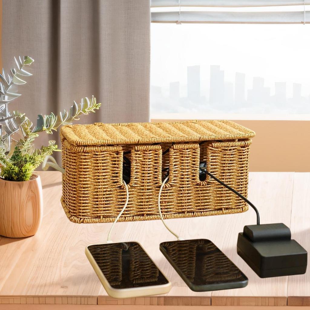 Cable Management Box Wire Storage Cable Box Desk Cord Hider Cable Cord Organizer for Cover TV Wires Computer Cords Router Home