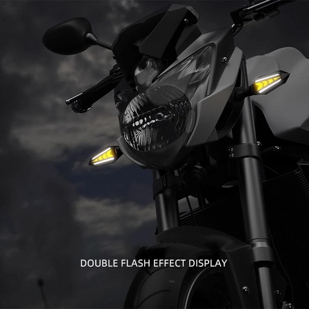Daconovo 2 STK Motorrad Laufende Blinkerleuchten, Superhelle Doppelseitige LED-Blinker
