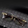 Intelligente Zoom-Alterssichtigkeit-Brille für Männer & Frauen - Rahmenlose braune Kristall-HD-Weitsichtigkeitsbrille mit Blaulichtfilter & Anti-Ermüdungsdesign
