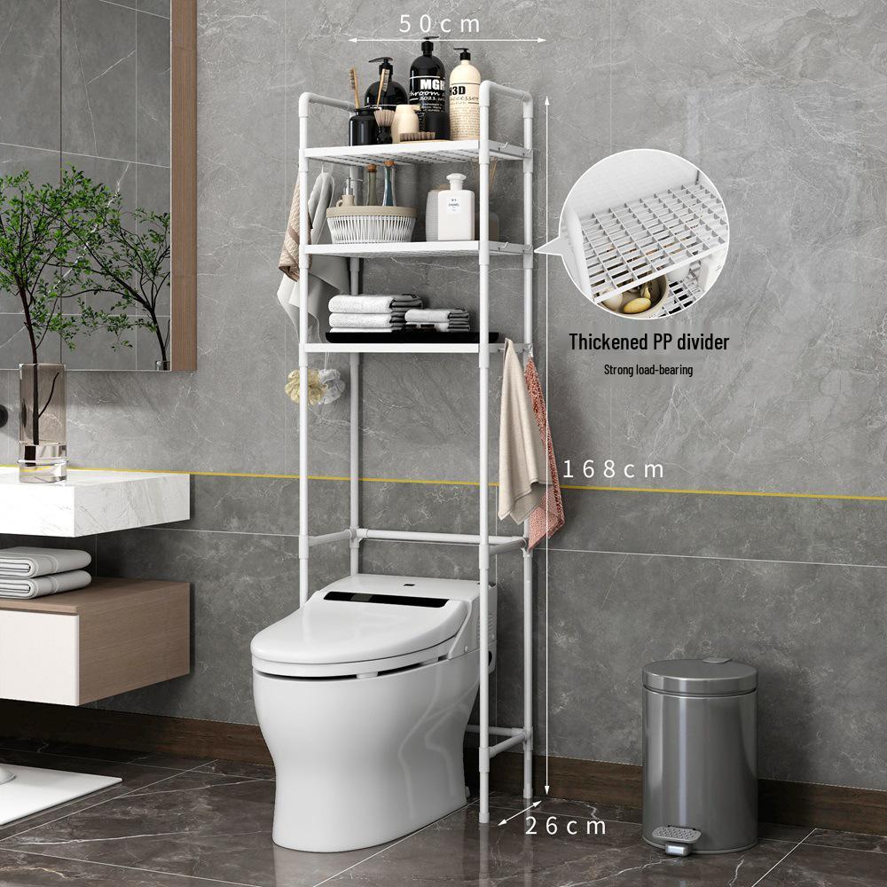 Floor-Standing Balcony Drum Washer Rack & Bathroom Storage Shelves