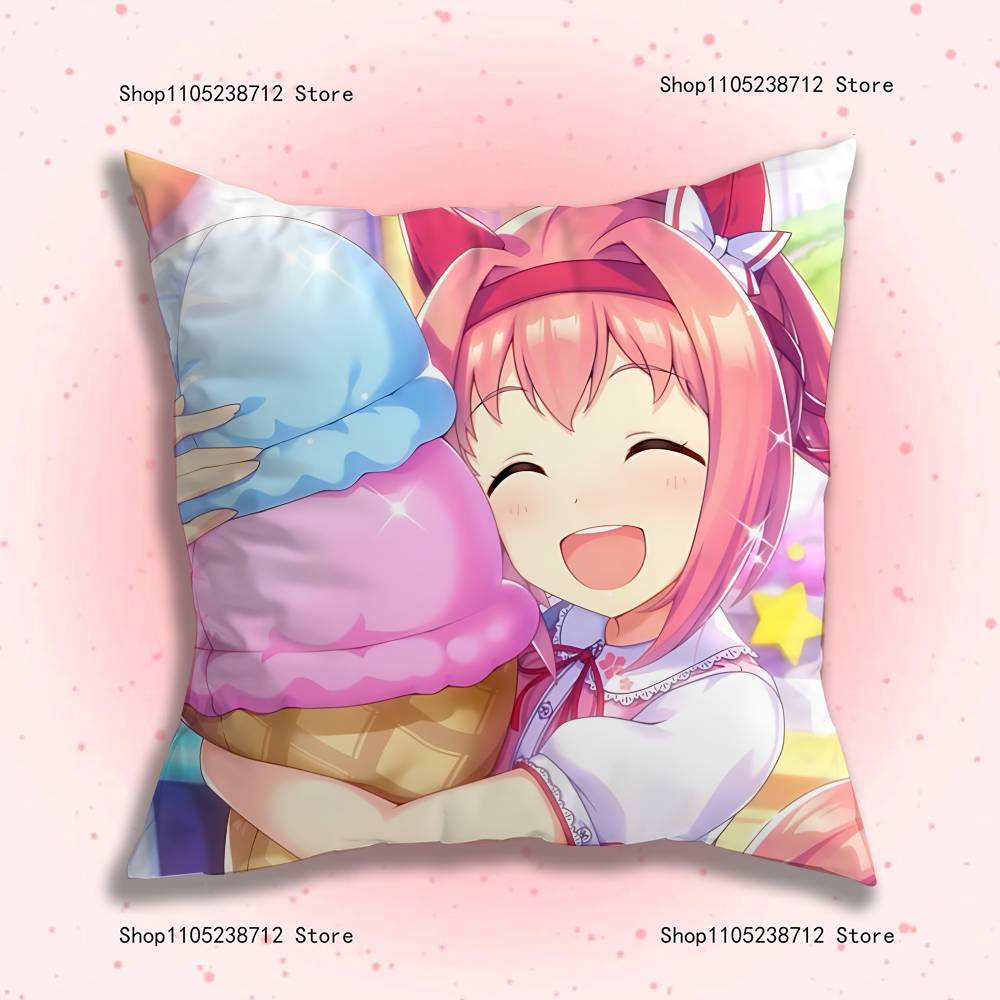 Haru Urara U-Umamusume Anime Kissenbezug Staubmilbenfreier Kissenbezug Unsichtbarer Reißverschluss Seidiger Kurzflor Sofakissenbezug