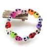 Colorful Skull Bracelet Punk Girl Elastic Bracelet Women's Skull Linked Bracelet