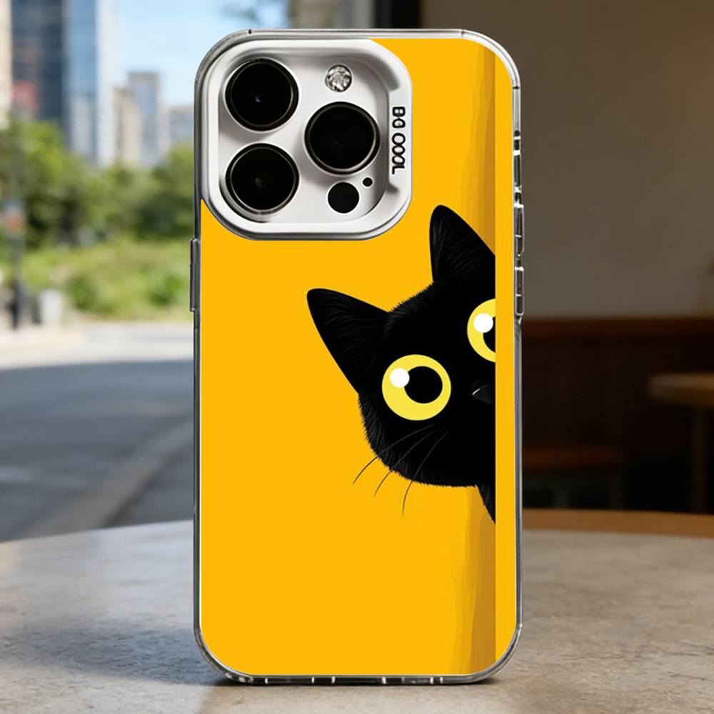 

Black Cat Hard Phone Case for IPhone 16 15 14 13 12 11 Pro Max Plus16E X XR XS Max shockproof Full Cover iPhone11PRO