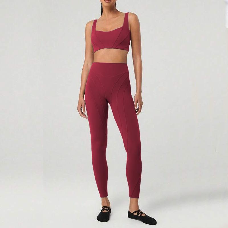 A set of yoga clothes in Europe and the United States, women's high-sense high waist hip lift exercise running fitness suit YY111