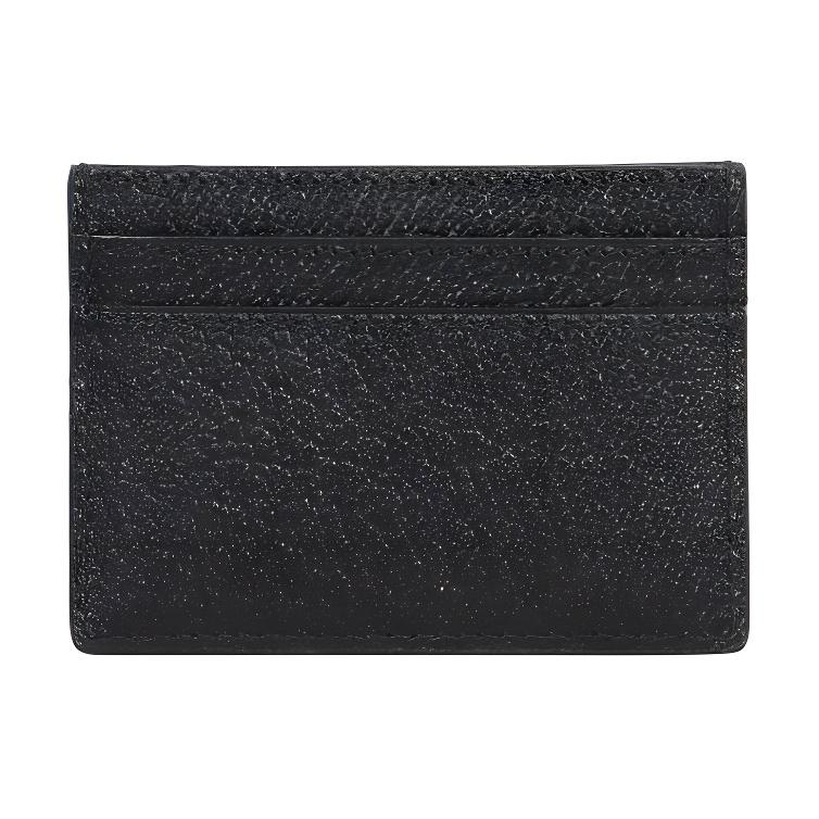Gucci Palladium Metal Double G Logo Leather Card Holder Men Card Holder Black 734999-DJ20N-1000