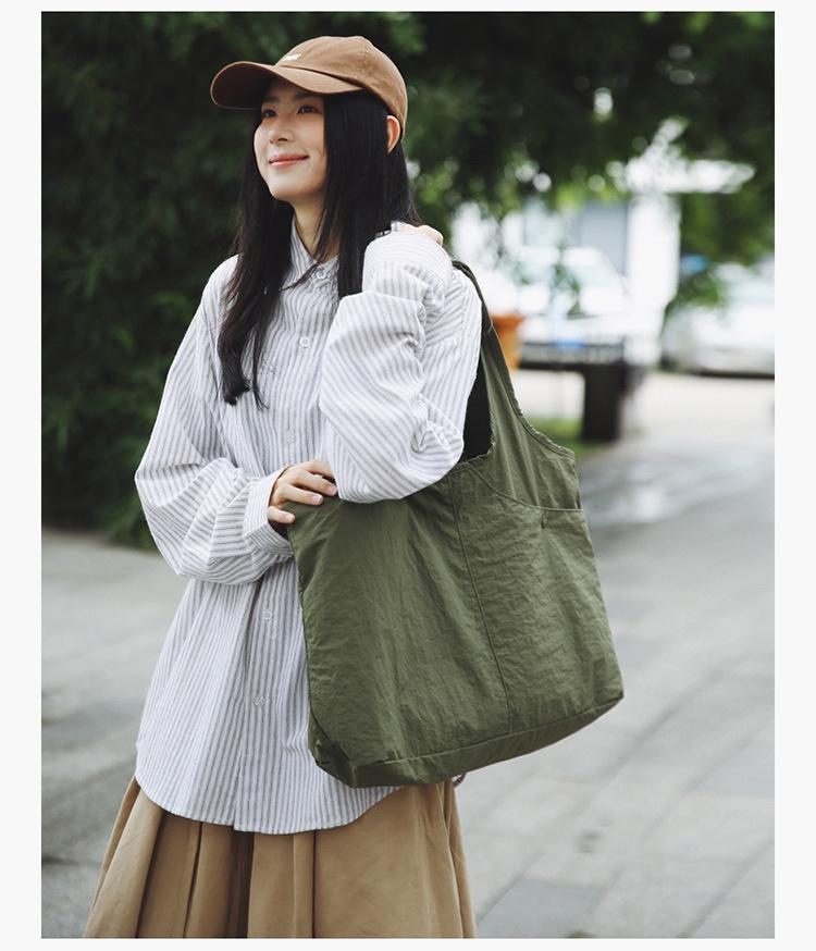Japanese-Inspired Large Capacity Tote - Lightweight, Versatile Handheld or Shoulder Cloth Bag for Women