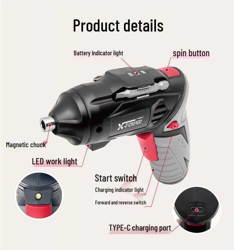 3.6V Rechargeable Mini Cordless Screwdriver with Special Storage Design