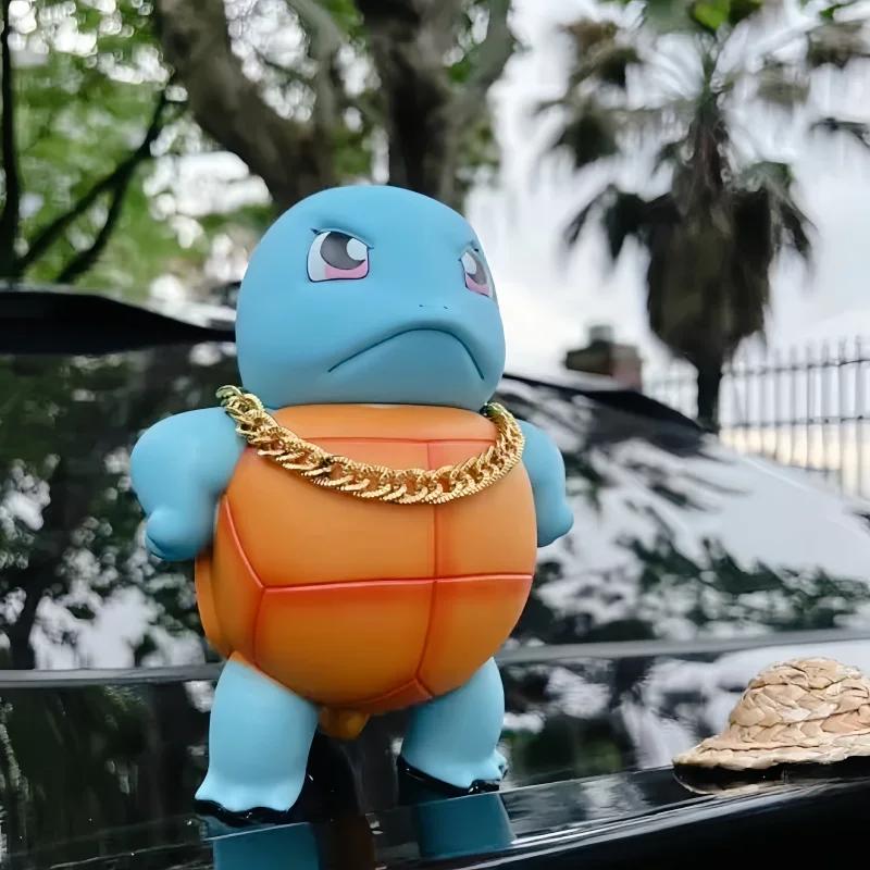 New  Anime  Squirtle Will Spray Water Jenny Turtle Car Accessories Spray Water Big Size Proud And Cute Model Toys