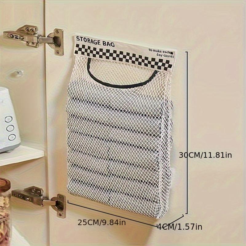

1 шт. Кухонный артефакт для хранения мусорных пакетов, настенный мешок для хранения большой вместимости, сетчатый карман для хранения пластиковых пакетов 1PC