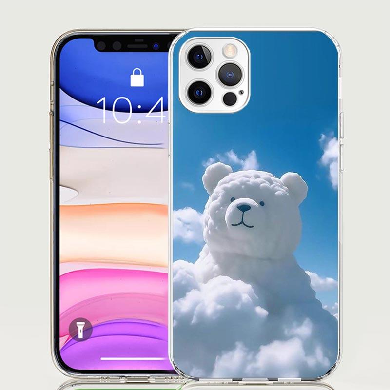 Sunny Clouds Teddy Bear Phone Case for Apple iPhone 17 Air 16 15 Plus 14 + 13 Mini 12 11 Pro Max 7 8 SE 16Max Soft Shell Cover C
