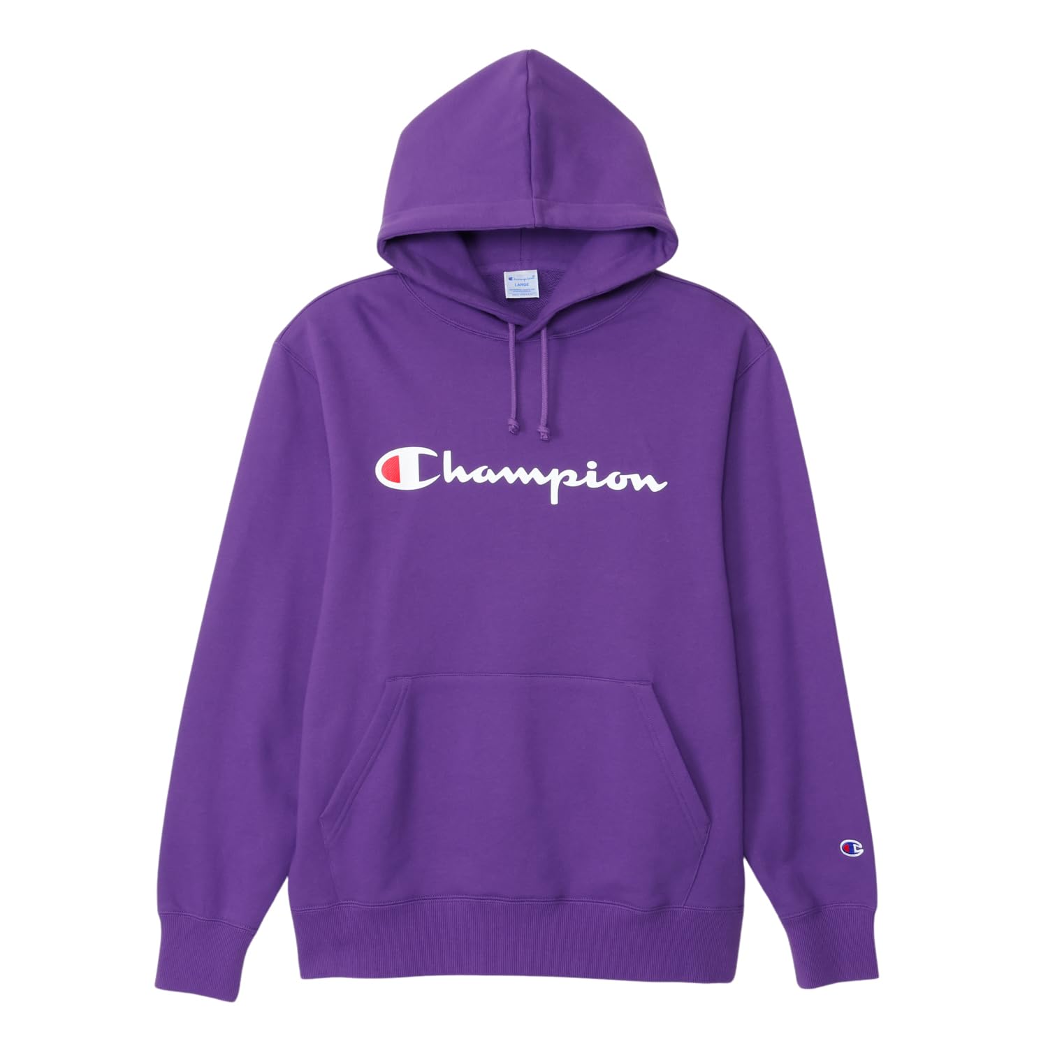 

Толстовка с капюшоном Champion из флиса с длинным рукавом и надписью, глубокий размер M, мужская, с логотипом, фиолетовая, (C8-W130Z)