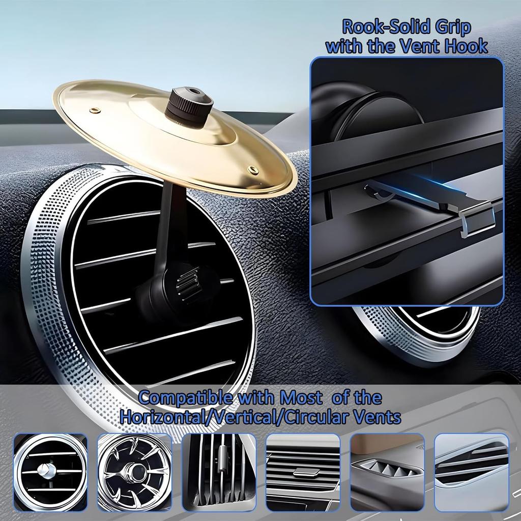 Car Cymbal Drum Air Vent Clip Portable Vehicles Mini Metal Drum Crash Cymbal Musical Instruments Gadget Car Interior Accessories