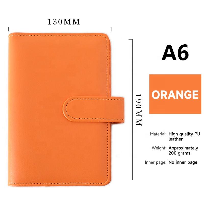 Customized Planner Diary Notebooks A5 A6 A7 Ring Binder Budget Pu Leather Binder Clip Notebook