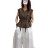 Chic Women's Summer Commuting Set: Sleeveless Round Neck Top & Wide-Leg Pants